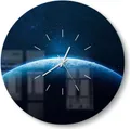 Produktbild: DEQORI Glasuhr Ø50 cm Modern 'Heller Schein auf Erdball' Wanduhr Glas Uhr Design leise
