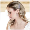 Produktbild: Vintage Saphir Haarspange Barrettes Blau Hochzeit Haarspange Silber Haarspang...
