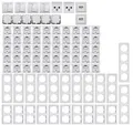 Produktbild: MILOS Steckdosen Schalter Unterputz Komplettset 94-teilig UP-Steckdosen Wechselschalter Netzwerk TV Antenne mit Rahmen Matt Weiß