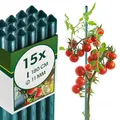 Produktbild: KADAX Pflanzstäbe 180 cm x 11 mm, 15er Set – Beschichteter Stahl Rankstab, Pflanzenstütze & Tomatenstäbe für Garten, Wetterfest & Stabil