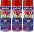 Produktbild: 3x400ml Lackspray Farbspray Sprühdose Sprühfarbe Lack Feuerrot Hochglanz RAL3000