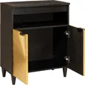 Produktbild: vidaXL Sideboard Schwarz und Gold 60 x 33 x 75 cm massives Mangoholz