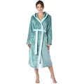 Produktbild: Bellivalini Bademantel Damen Bademantel lang mit Kapuze und Gürtel BLV50-168, Lang, Polyester, Seitentaschen grün XXL