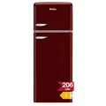 Produktbild: Amica KGC 15631 R Retro Kühl-/Gefrierkombination / Wine Red (Weinrot) / 144cm (H) x 55cm (B) x 62cm (T) / Retro-Design / Kühlschrank mit Gefrierfach