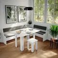 Produktbild: Eckbankgruppe Roman, Weiß, 210 X 41.5 Cm Mit Tisch, Vicco