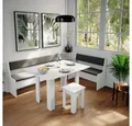 Produktbild: Vicco Sitzgruppe Roman, Weiß/Anthrazit, 210 x 150 cm mit Tisch, (Set, 5-tlg., 5-er Set), bequeme Polsterung
