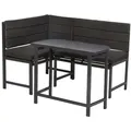Produktbild: Merxx Eckbank Set Elos inkl. Auflagen, Eckbank, 1 Auflagen-Set, Klappentisch 90 x 50 cm- Aluminium - Grau