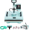 Produktbild: VEVOR Hitzepresse, 30 x 38 cm, 8-in-1 Wärmeübertragungsmaschine mit 6-30 oz Tumblerpresse, 360° Schwenkbares T-Shirt-Pressen, Digitale Präzisionssteuerung, für T-Shirts/Tassen/Hüte, Grün