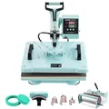 Produktbild: VEVOR Hitzepresse, 30 x 38 cm, 8-in-1 Wärmeübertragungsmaschine mit 6-30 oz Tumblerpresse, 360° Schwenkbares T-Shirt-Pressen, Digitale Präzisionssteuerung, für T-Shirts/Tassen/Hüte, Grün