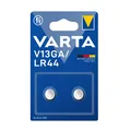 Produktbild: Varta V13GA / LR44 Alkaline Knopfzelle 3V AG13 155mAh 1,5V 2er Blister