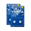 Produktbild: 2x 2er Blister V13GA VARTA Knopfzelle Batterie LR44 AG13 13GA V76PX SR44 V 13 GA