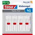 Produktbild: 4 tesa Klebenagel für Tapeten und Putz verstellbar Powerstrips Nagel - Weiß
