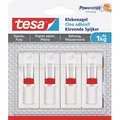 Produktbild: Tesa - 4 X Verstellbarer Klebenagel (für Tapeten Und Putz 1 Kg, Höhenverstellbarer, Selbstklebender Wandnagel, Bis Zu 1 Kg Halteleistung Pro Nagel) 4er Pack