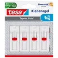 Produktbild: 4 tesa Klebenagel für Tapeten und Putz verstellbar Powerstrips Nagel
