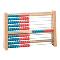 Produktbild: WISSNER® Aktiver Lern-Rechenschieber - Robustes RE-Wood®-Holzdesign für Grundschulkinder, Spielend Rechnen Lernen bis 100, 25x17x4,5 cm, Rechenrahmen für Schulkinder