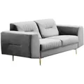 Produktbild: Beautysofa 2-Sitzer, Hellgrau, Gold, Textil, 172x85x94 cm, Wohnzimmer, Sofas & Couches, Sofas, 2-Sitzer Sofas