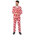 Produktbild: SuitMeister Partyanzug Valentinstags Herz Kostüm Anzug - für Karneval, Ein Anzug mit ganz viel Herz! rot S