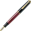 Produktbild: Pelikan Füller Souverän M400, Feder F, schwarz/rot, 14-Karat Bicolor-Goldfeder
