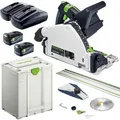 Produktbild: Festool Tauchsäge TSC 55 5,0 KEBI-Plus/XL-FS, 2x 18V/5,0Ah, 2 Akkus, Ladegerät, Schiene und Koffer