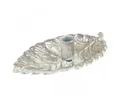 Produktbild: Viana Kerzenhalter Silberner Vintage Stabkerzenhalter Blatt 22x13,5cm Metall