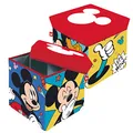 Produktbild: ARDITEX – Faltbare Aufbewahrungsbox für Kinder mit Micky und Pluto und gepolstertem Deckel als Sitzgelegenheit – Offizielle Disney-Lizenz – 30x30x30 cm – Robuste, bunte Textilbox