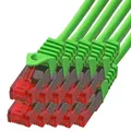 Produktbild: 10 x 0,25m CAT.5 Gigabit Patchkabel Netzwerkkabel grün LAN Netzwerk Kabel CAT5