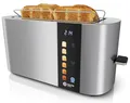 Produktbild: Balter Toaster 4 Scheiben, Touch Bedienung, Langschlitz, Edelstahl, Brötchenaufsatz, LCD Display Langschlitztoaster, Auftaufunktion, Brotzentrierung, TS-34