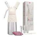 Produktbild: iSi Creative Whip Premium Sahnespender 500ml , Ivory White , aus Edelstahl , inkl. 3 Edelstahltüllen & 2 iSi Sahnekapseln , iSi Sahnespender für Sahne, Dessert & Herzhaftes , Spülmaschinenfest