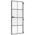 Produktbild: vidaXL Innentür Schlank Schwarz 83x201,5 cm Hartglas & Aluminium