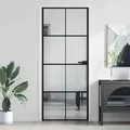 Produktbild: Innentür Schlank Schwarz 83x201,5 Cm Hartglas & Aluminium - Vidaxl