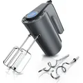 Produktbild: Arendo - Handmixer aus Edelstah mit Turbostaste - Handrührer inkl. 2 Quirle & 2 Knethaken