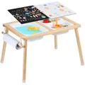 Produktbild: VEVOR Sensorischer Tisch Aktivitätstisch für Kinder mit 3 faltbaren Aufbewahrungsbehältern & Papierrollenhalter, Sand- und Wassertisch sensorischer Zeichentisch aus Holz, Geschenke für Kinder