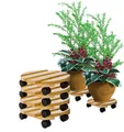 Produktbild: BigDean Blumentopfuntersetzer Pflanzenroller rund Buchenholz Holz 30cm 120Kg Rolluntersetzer, Zubehör für Pflanztöpfe, Set, 4-tlg., Massivholz, Buche, 30cm rund, 120kg