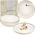 Produktbild: SÄNGER Key West | Teller Set 6 Personen, Steingut Geschirr Set 6 teilig, Speiseteller Essteller Dinner Set kratzfest, Plates Set, Speise Teller Creme mit sandiger Maserung | VALUE COLLECTION