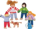 Produktbild: Biegepuppen Camping-Familie Spielpuppen Puppen Holzpuppen Puppenhaus Rollenspiel
