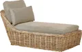 Produktbild: BELIANI Gartenliege Natur aus Rattan mit Auflage Taupe Kissen Geflecht Boho Modern Sonnenliege Gartenmöbel für Garten Terrasse Outdoor