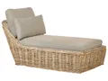 Produktbild: Gartenliege aus Rattan natürlich mit Auflage beige mit Kissen Belsito