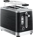 Produktbild: Russell Hobbs Toaster [für 2 Scheiben] Inspire Schwarz mit hochwertiger Hochglanz-Struktur (extra breite Toastschlitze, inkl. Brötchenaufsatz, 6 Bräunungsstufen + Auftau- & Aufwärmfunktion) 24371-56