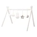 Produktbild: roba Baby-Spielbogen aus Holz nach Montessori - Baby Gym mit Anhänger miffy im Hasen Design - Activity Center & Spieltrapez ab 3 Monaten - Weiß