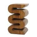 Produktbild: Oriental Galerie Beistelltisch Hocker Tisch Nachttisch geschwungener Blumenhocker Schlange Snake 51 cm Hellbraun