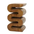 Produktbild: Beistelltisch Hocker Tisch Nachttisch geschwungener Blumenhocker 51 cm Hellbraun