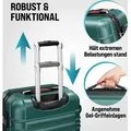 Produktbild: MONZANA® 4tlg Kofferset Schloss Wäsche Organizer Kofferwaage Gurt Gel-Griffe Zwillingsrollen Standfüße Trolley Reisekoffer Hartschalen Koffer S... - Grün