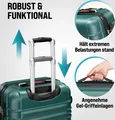 Produktbild: MONZANA® 4tlg Kofferset Schloss Wäsche Organizer Kofferwaage Gurt Gel-Griffe Zwillingsrollen Standfüße Trolley Reisekoffer Hartschalen Koffer S-M-L-XL, Farbe:grün