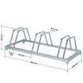 Produktbild: Fahrradständer für 3 Fahrräder, Stahlkonstruktion, verzinkt,LxBxH 880x400x200 mm