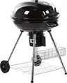 Produktbild: BELIANI Holzkohle-Kugelgrill Schwarz Stahl Rollbar mit Thermometer und Aschebehälter 2 Grillroste Ablagen Garten BBQ Outdoor Ausstattung
