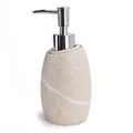 Produktbild: MSV Seifenspender Flüssigseife „Malua“ aus Polyresin in Stein-Optik Beige 300ml