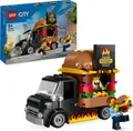 Produktbild: LEGO City Burger-Truck, Bauset mit Spielzeug-Auto für 5-jährige Kinder, Imbisswagen mit Verkäufer-Minifigur und Zubehör, lustiges Geschenk für Jungen und Mädchen 60404