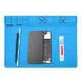 Produktbild: MMOBIEL Reparatur- und Lötmatte Silikon - 35 x 25 cm – Silikonmatte Hitzebeständig bis 500°C - Werkbankmatte für Lötarbeiten, Handy-, Computer- und Elektronikreparaturen - Silikon-Lötmatte – Blau