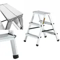 Produktbild: Drabest Aluminium Trittleiter Leiter beidseitig begehbar, 2x3 Stufen, 125kg