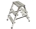 Produktbild: Somfy Stehleiter Alu Doppelleiter beidseitig 3 Stufen – Trittleiter & Stehleiter (1-St)